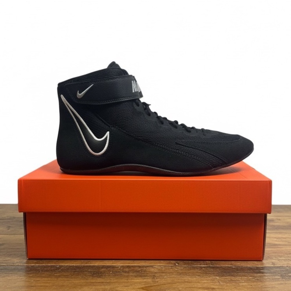New Nike Speedsweep VIII Wrestling Shoes Black Wolf Grey Mens 11.5 HF9132-001